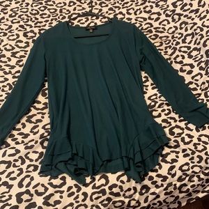 Melissa Paige New petite small Forrest green soft tunic top long sleeve
